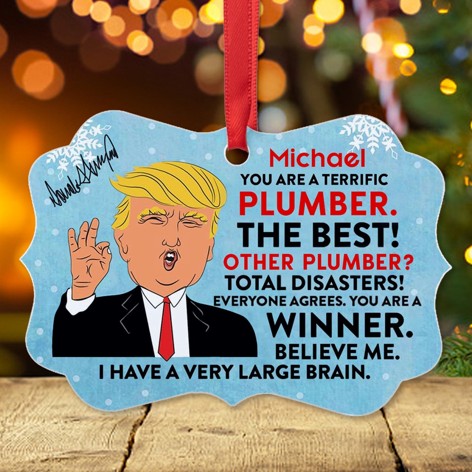 Trump Custom Job Aluminum Ornament, Personalized Trump You are Great Christmas Ornament C1611 - GOP