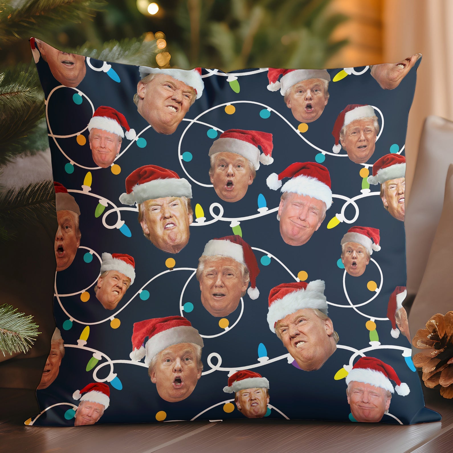 Funny Trump Face Ugly Pillow, Funny Trump Pillow, Trump 2024 Christmas Pillow 681763 - GOP