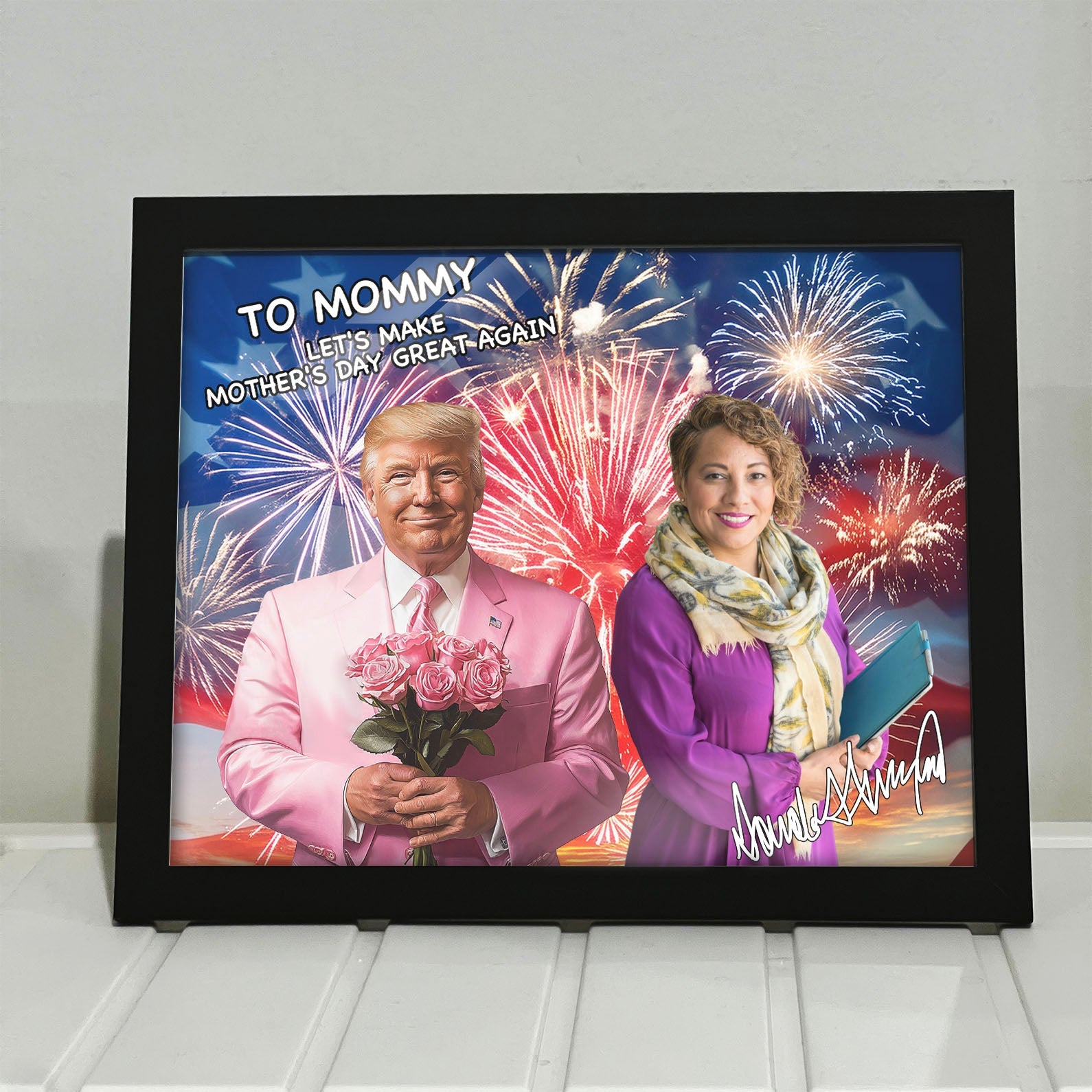 Let's Make Your Birthday Great Again Frame, Personalize Custom Photo with Trump Picture Frame, Photo with Trump, Donald Trump President, Family Gift Frame 682055 - GOP