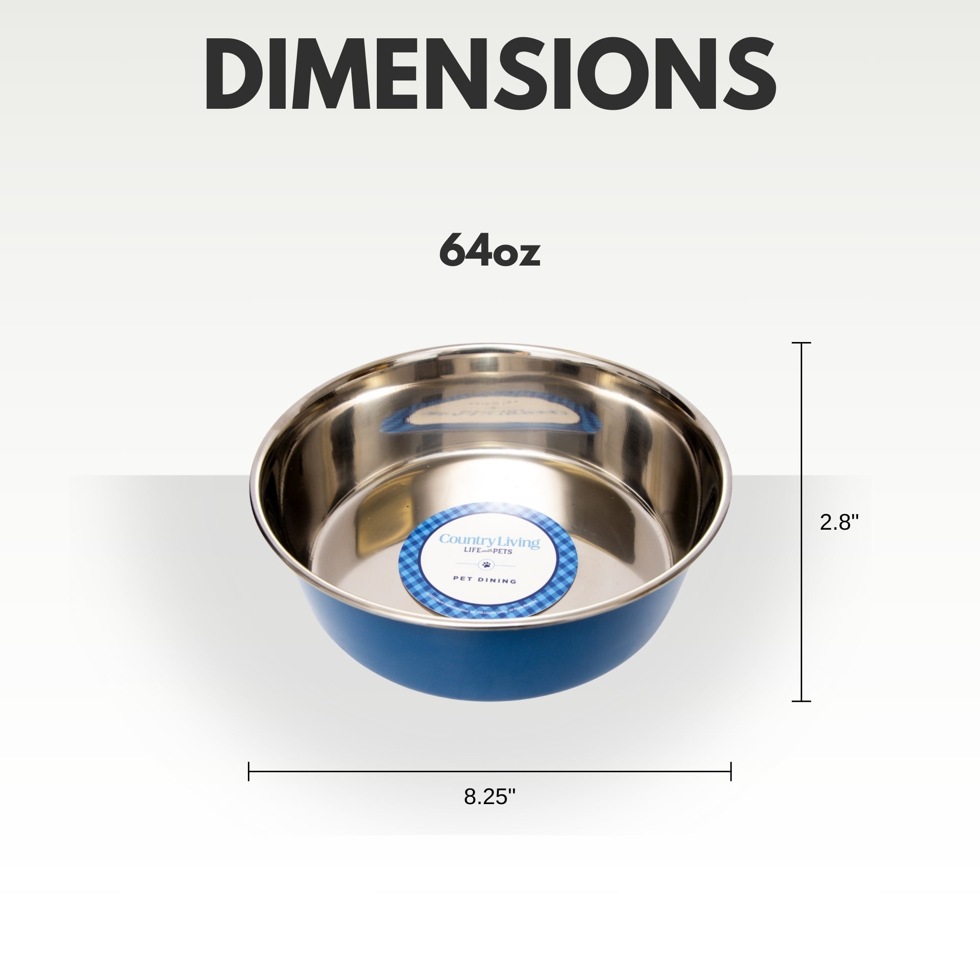 Country Living Set of 2 Heavy Gauge Stainless Steel Dog Bowls - Perfect for Food & Water