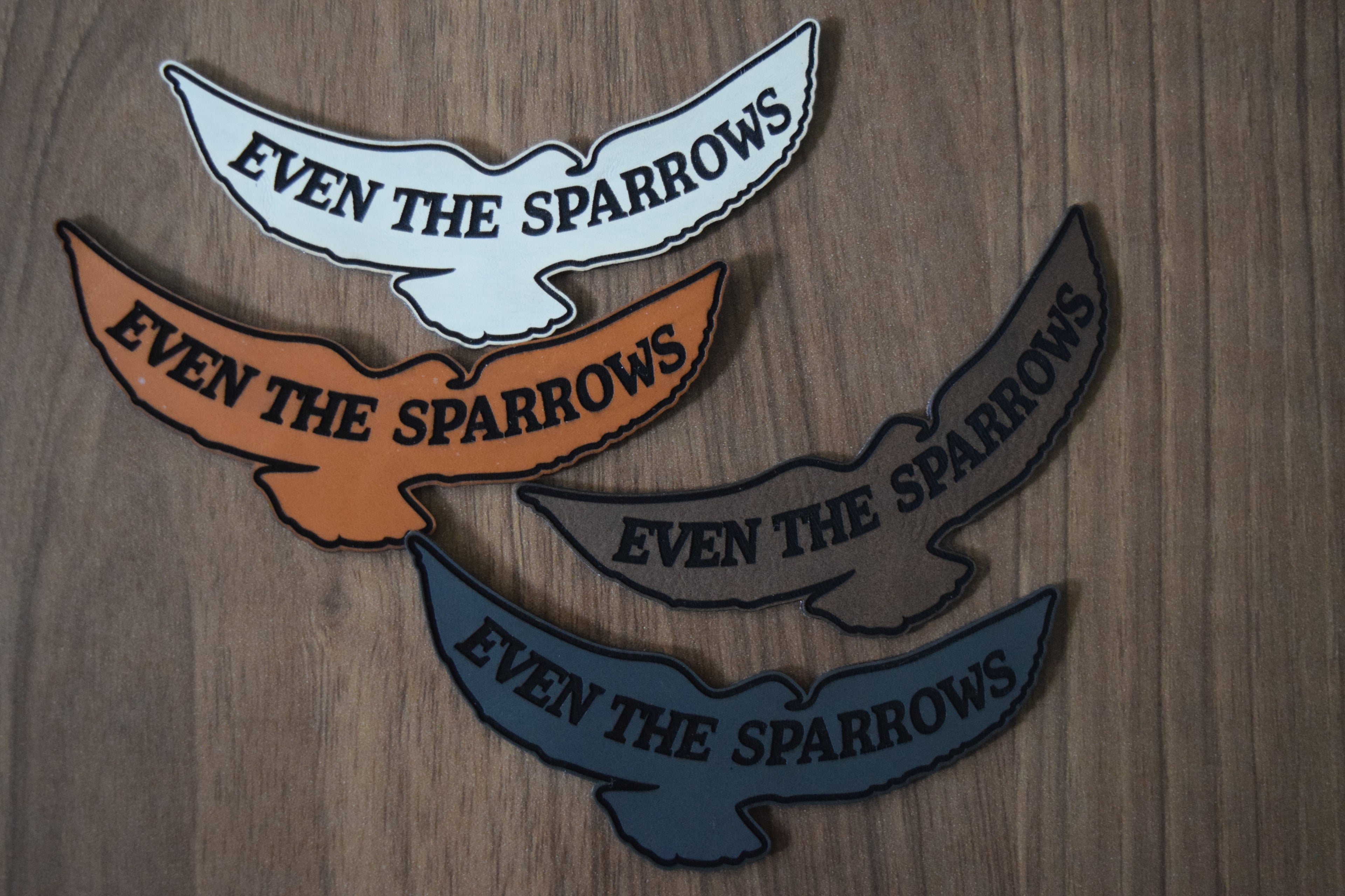 "Even The Sparrows" Christian Leatherette Patches