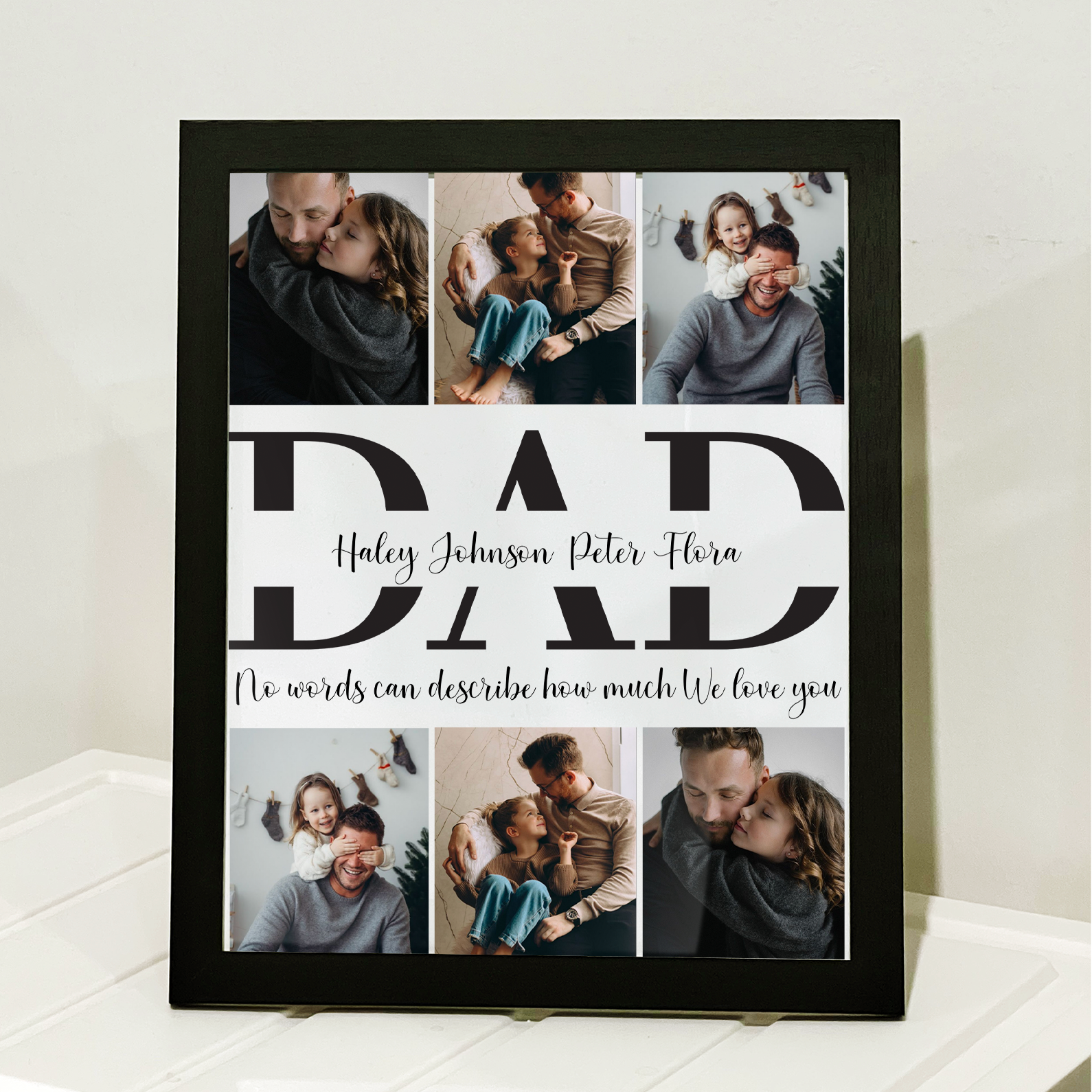 Best Dad Ever Picture Frame | Personalized Photo Frame Gift with Custom Name | Father’s Day Gift for Dad or Husband 682236