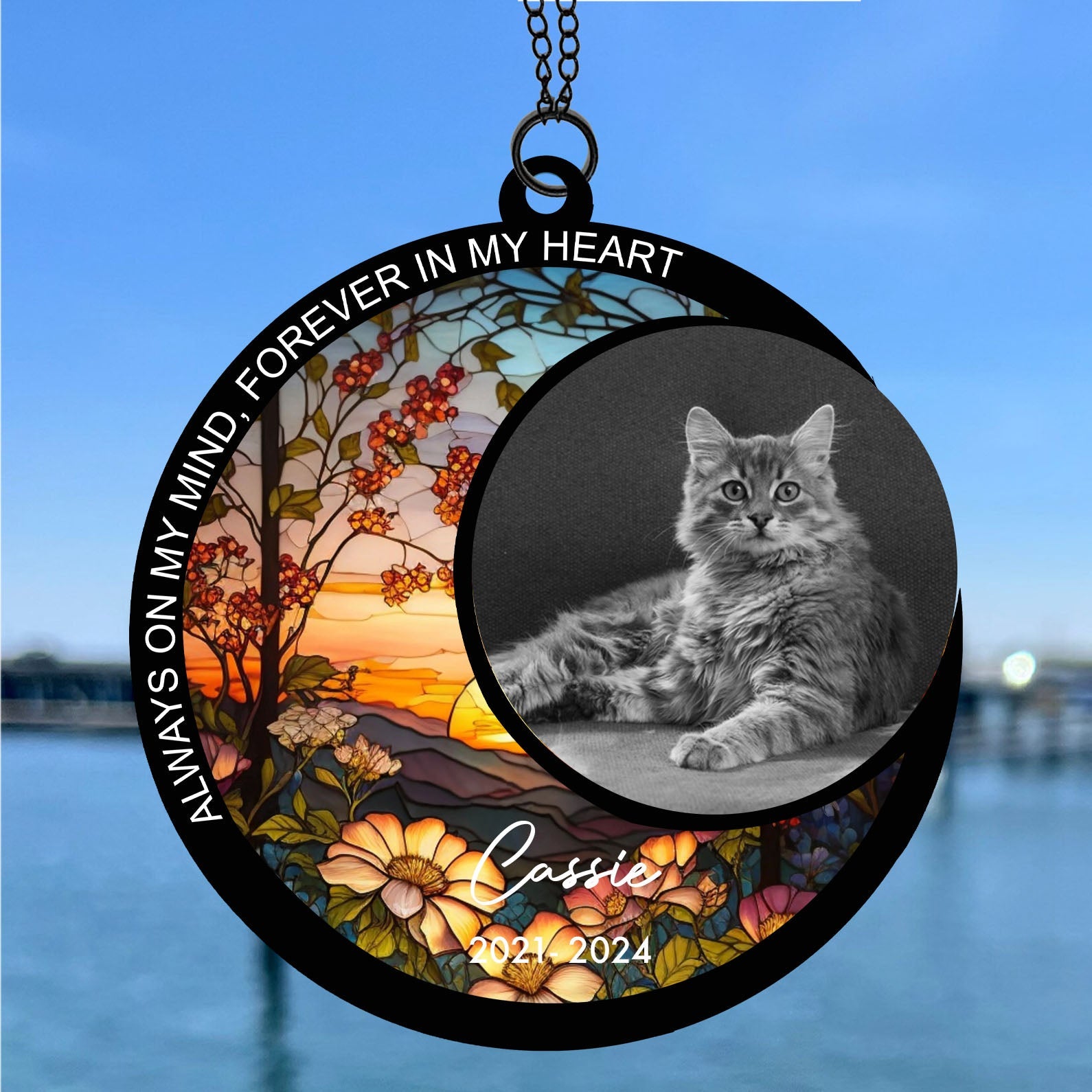 Once By My Side Forever In My Heart Suncatcher Ornament, Custom Photo Suncatchers, Gift For Family, Memorial Gift Ornament 681899