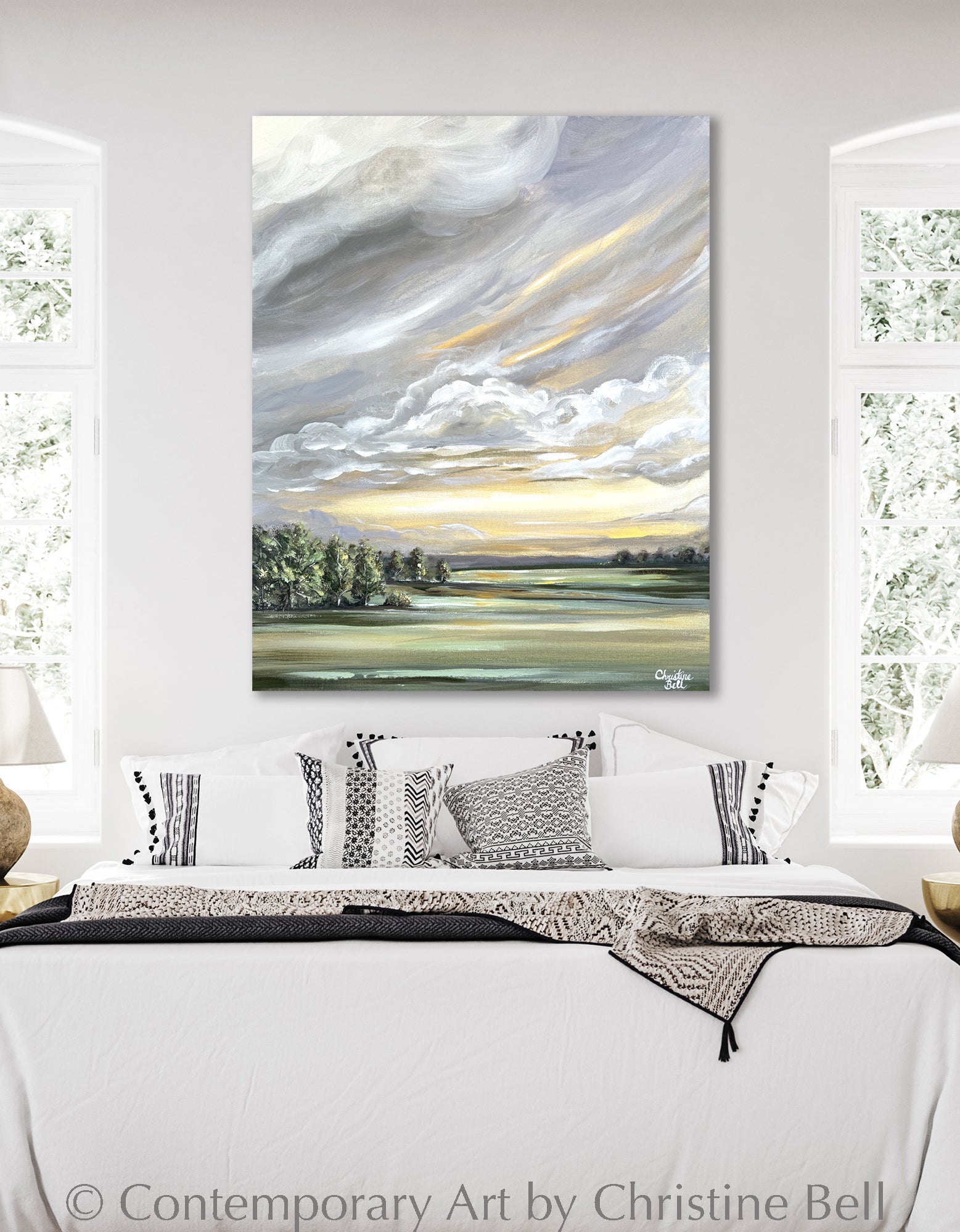 "Luminous Sunrise" GICLÉE PRINT, Modern Landscape Painting, Golden Sunrise, Sunset