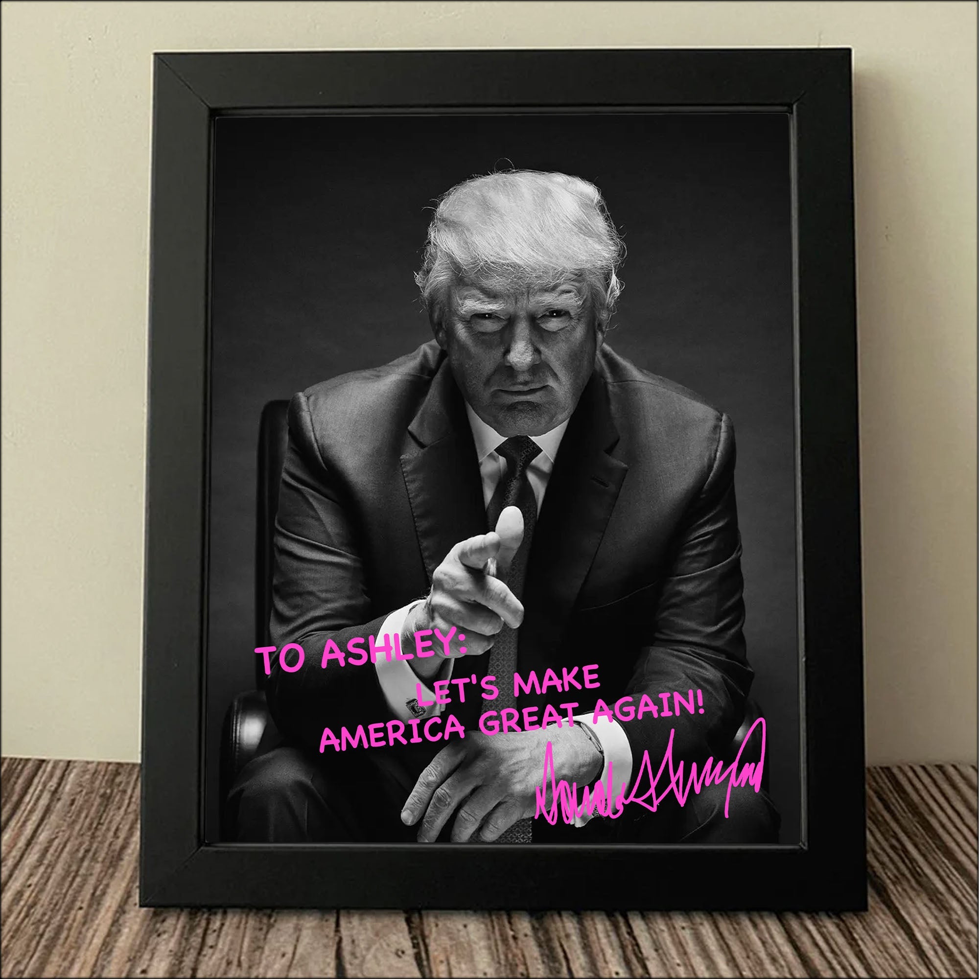 President Donald Trump Official Portrait 2025 | President Donald Trump Autographed Picture | Donald Trump Homage Picture | Donald Trump Fan Picture Frame C922 - GOP