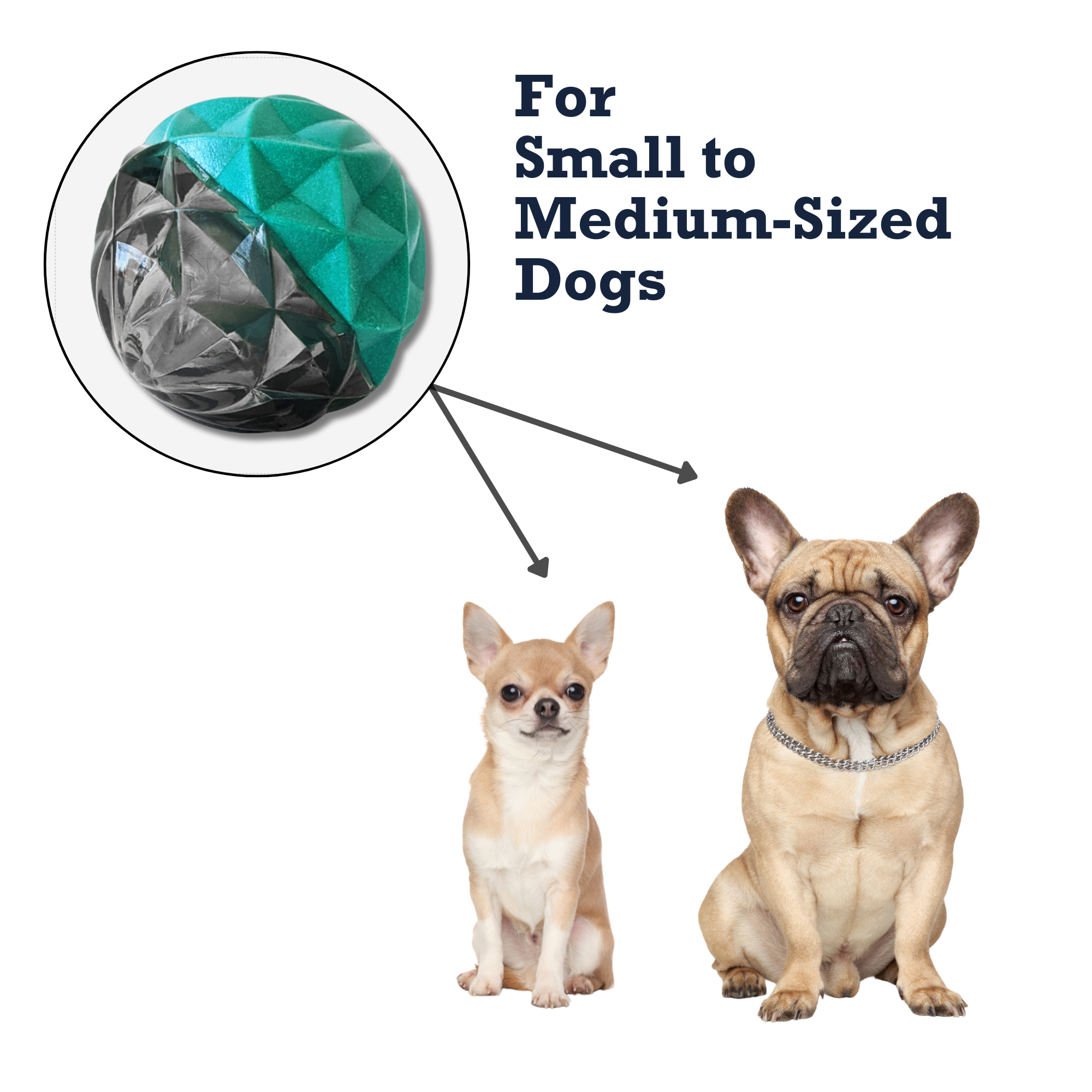 Country Living Geometric Textured Ball Dog Chew Toy, Interactive Rubber Toy for Mental Stimulation – Small