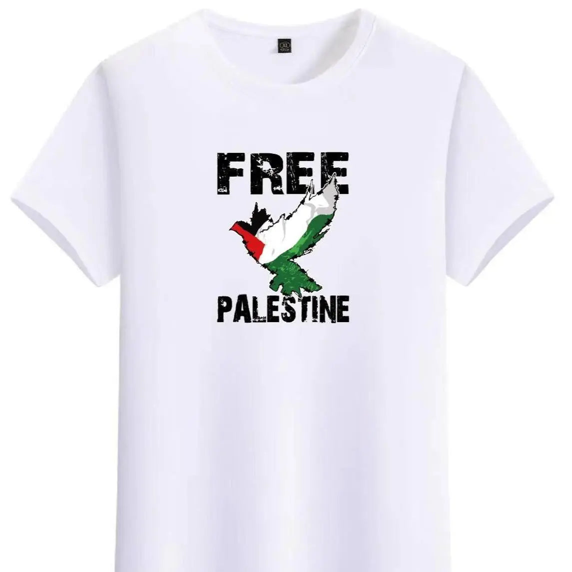 "Free Palestine" Bird Design Shirt: 100% Cotton