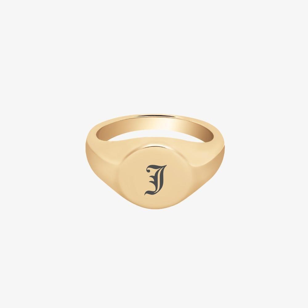 Single Initial Signet Ring