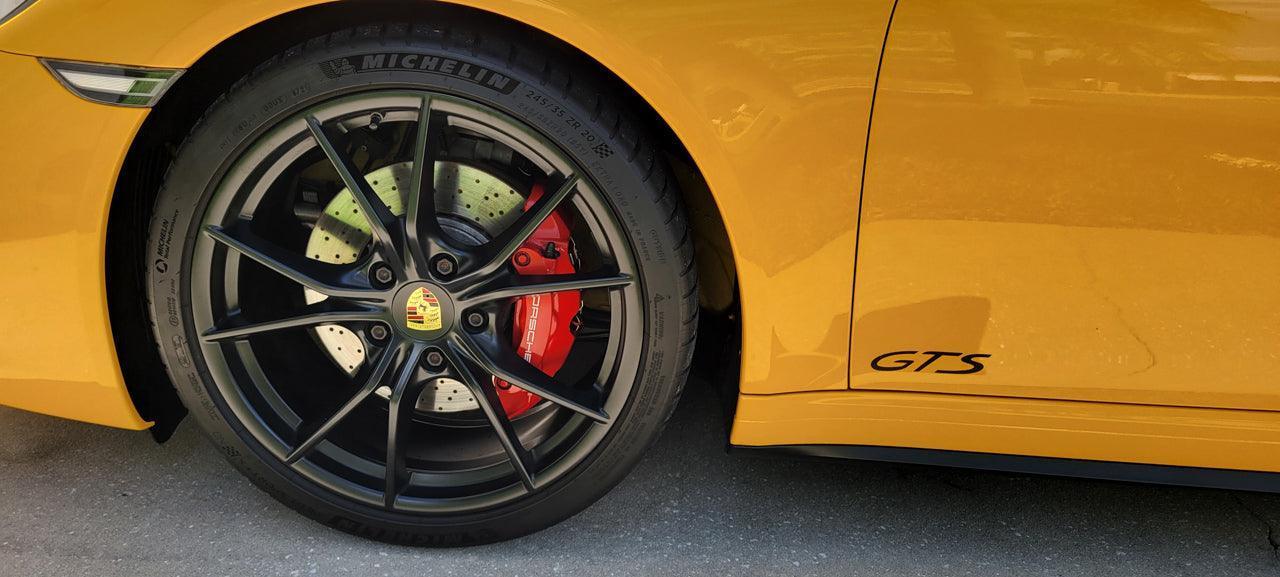 "GTS" Door Vinyl Logo Emblems for Porsche Vehicles (Boxter, Cayman, 911, Macan, Cayenne, Panamera)