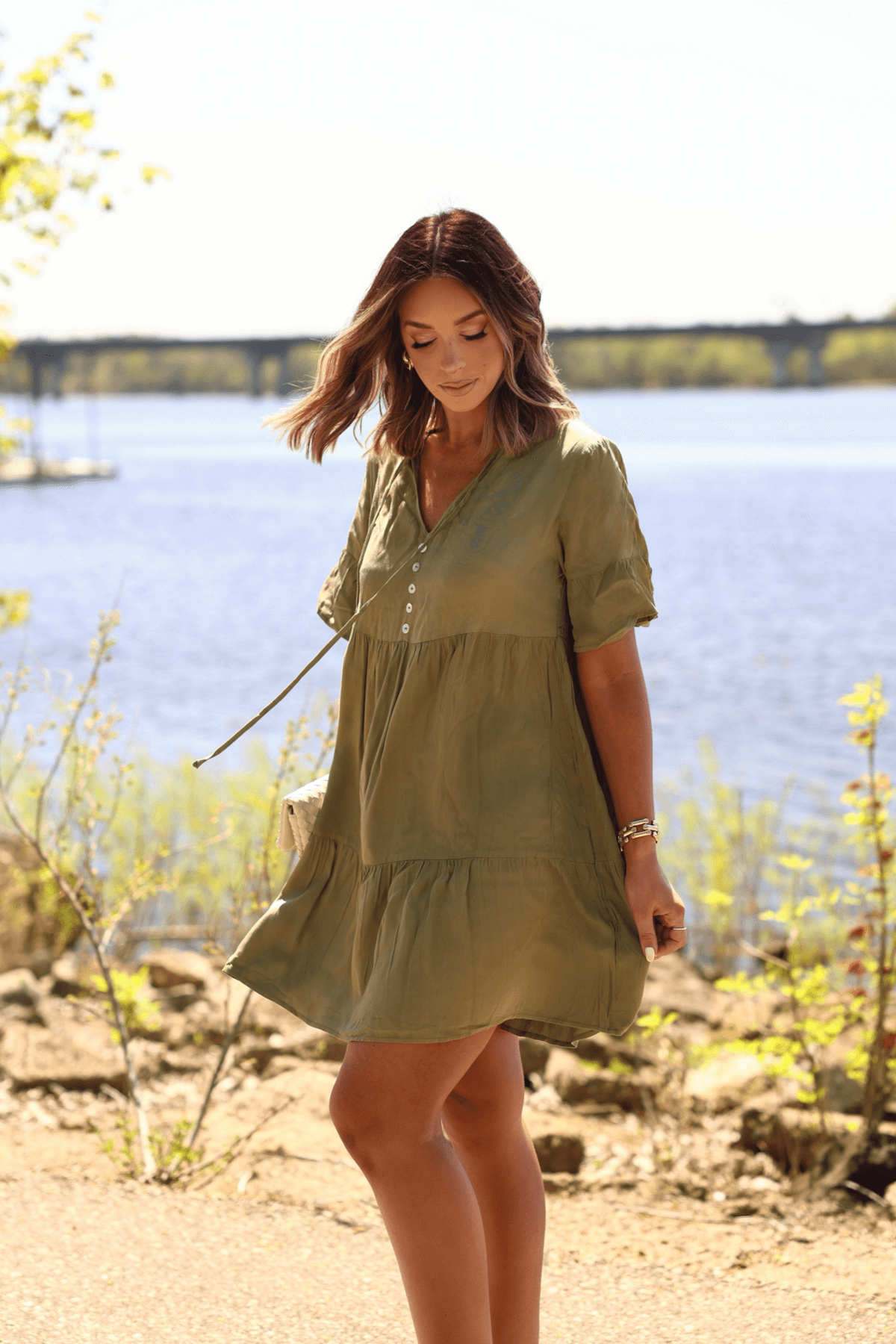 Jessica Green Tiered Mini Dress - FINAL SALE