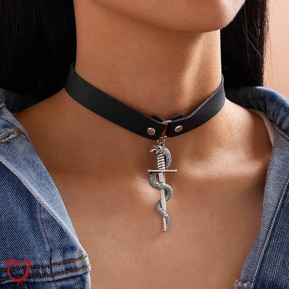 “Dragons Blood” Dagger Pendant Choker