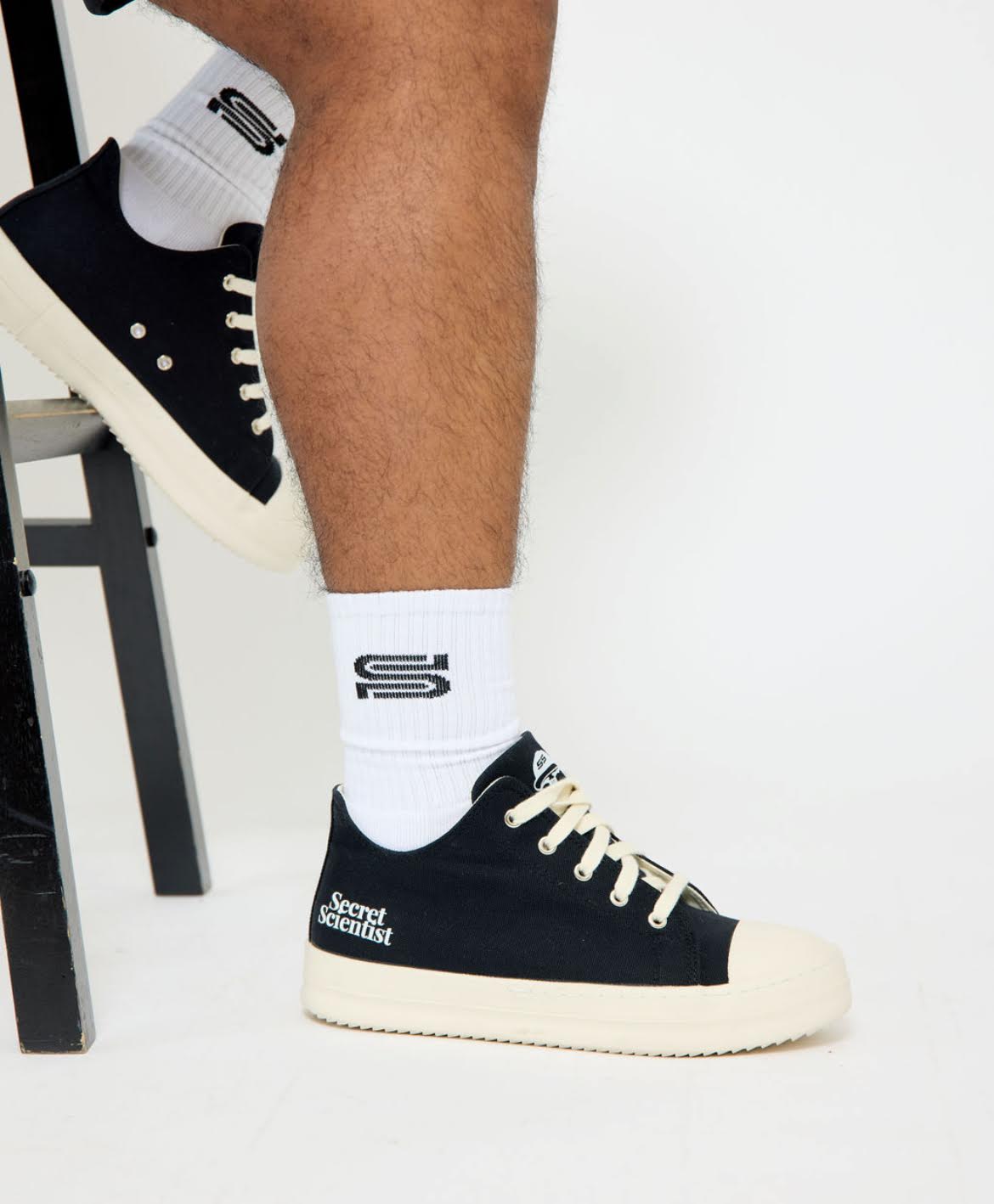 Stacked &amp;quot;Double S&amp;quot; Socks - White