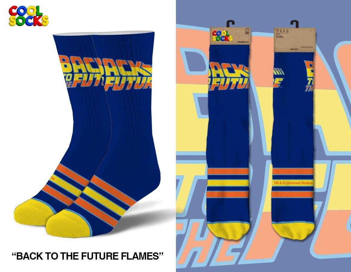 Back to the Future &amp;quot;Flames&amp;quot; Men&amp;#39;s Straight Crew Socks (Size 6-13)