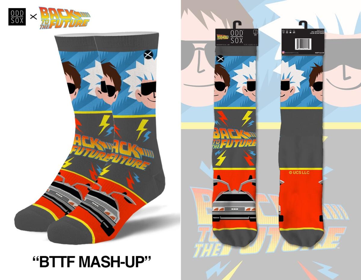 Back to the Future &amp;quot;BTTF Mash-Up&amp;quot; Men&amp;#39;s Crew Socks (Size 8-12)