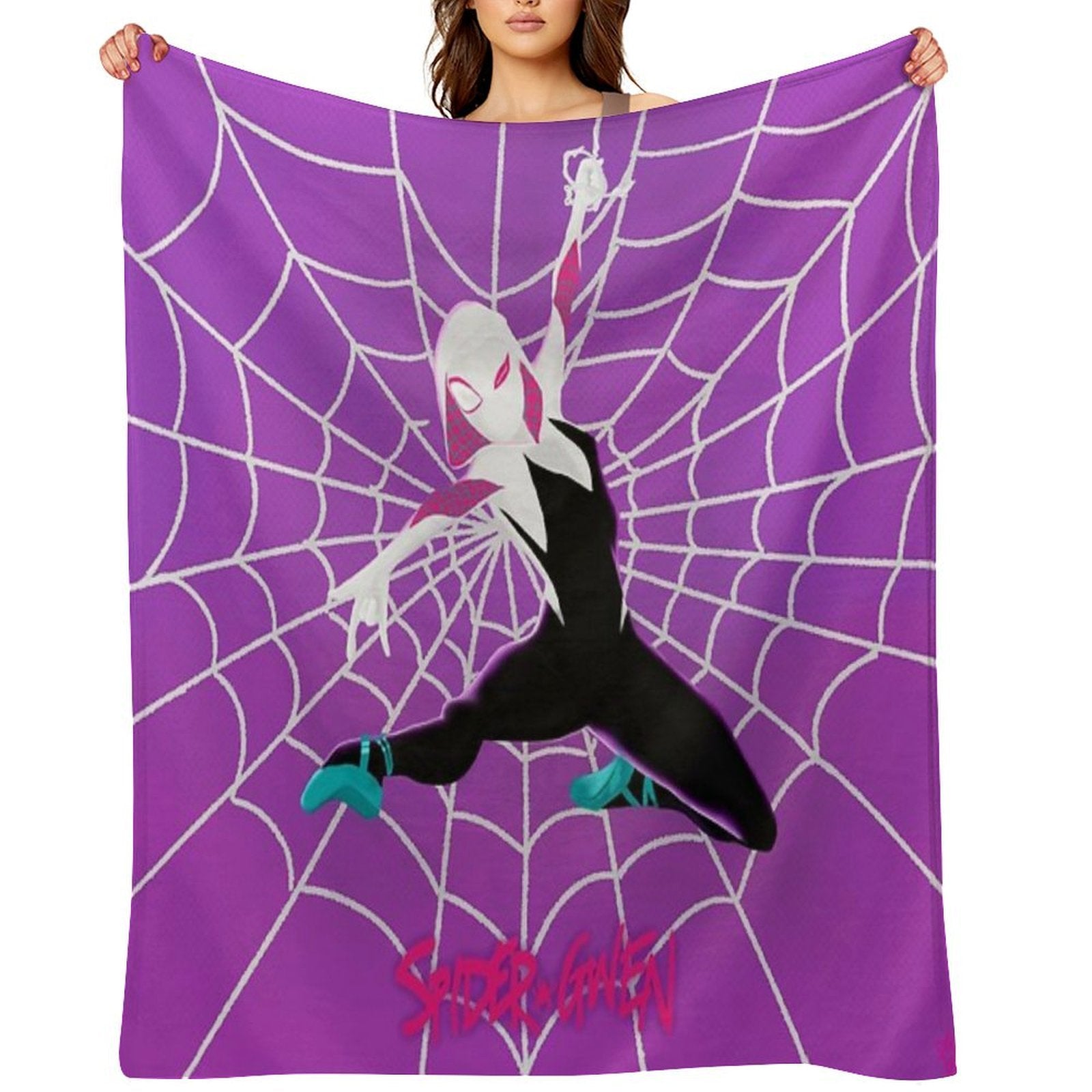 Spider Gwen Loves You Throw Blanket