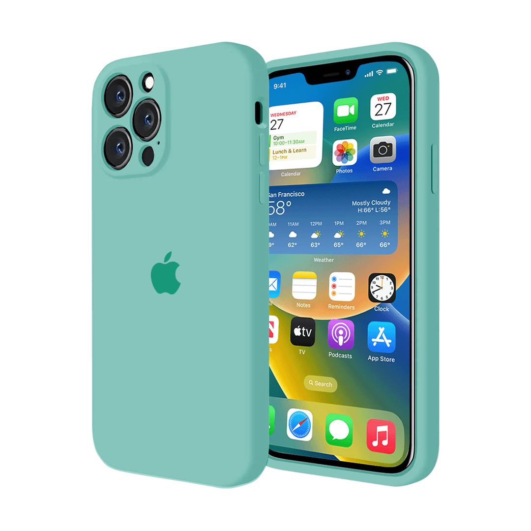 iPhone Camera Protection Silicone Case (Spearmint Green)