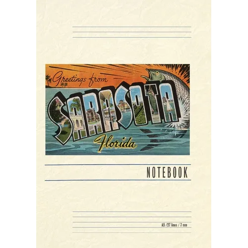 Vintage Lined Notebook Greetings from Sarasota, Florida - Paperback