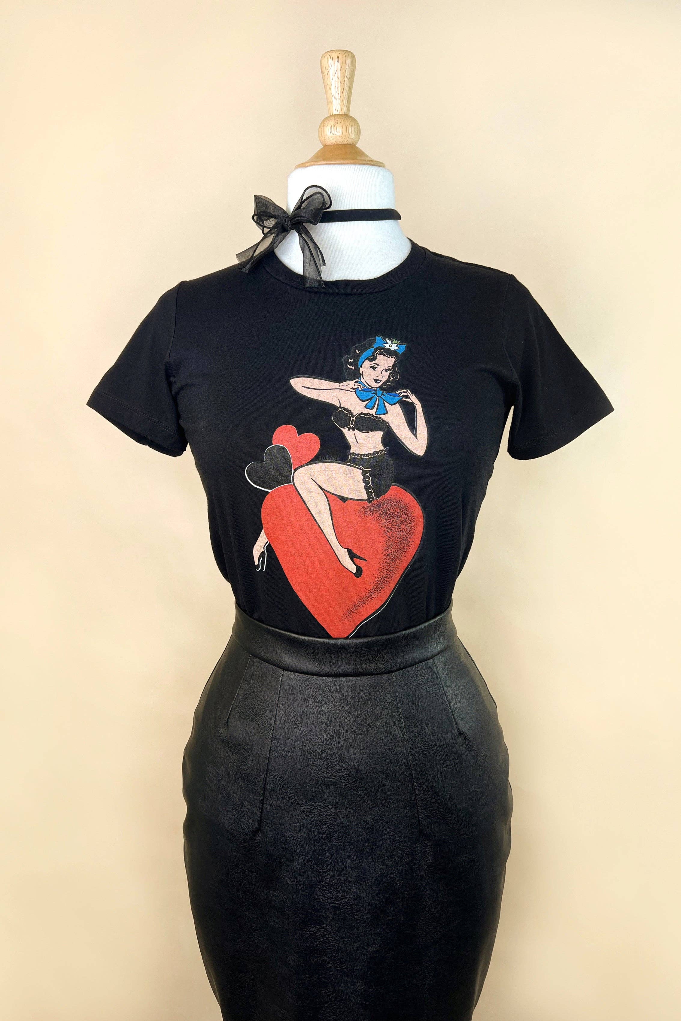 All My Love Fitted Tee in Black by Mischief Made - SMALL