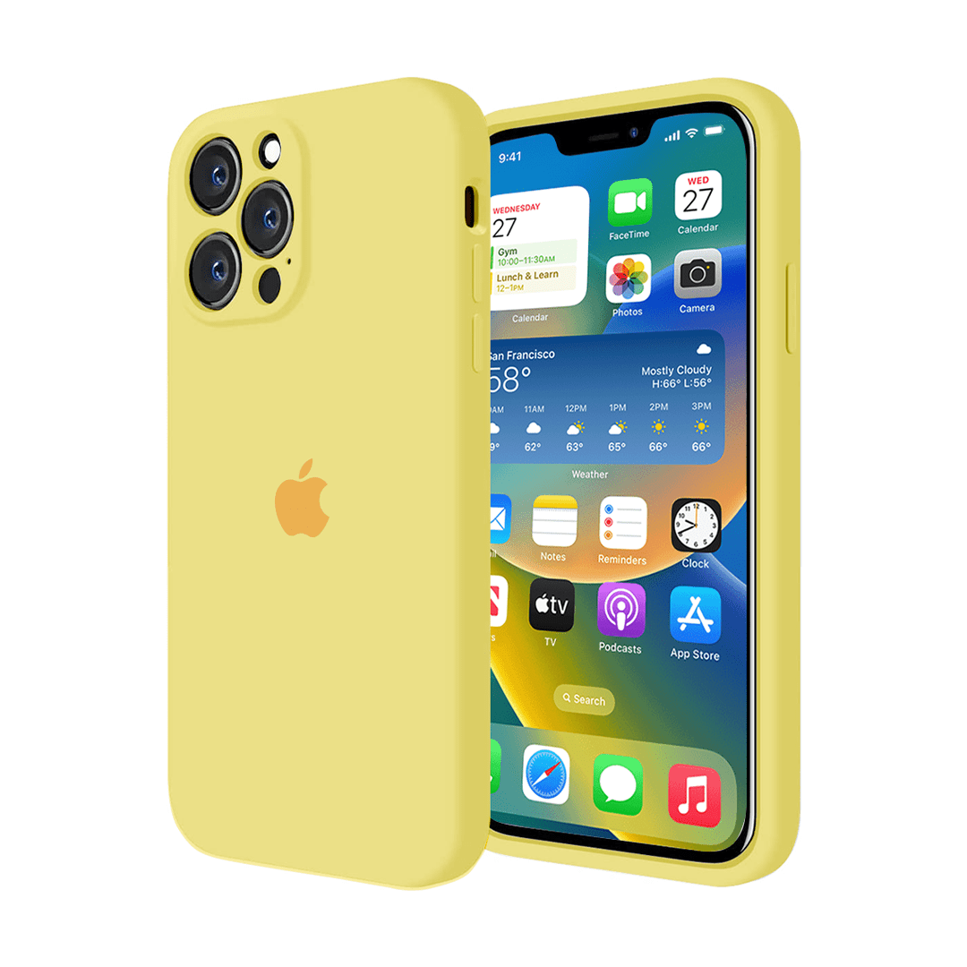iPhone Camera Protection Silicone Case (Yellow)