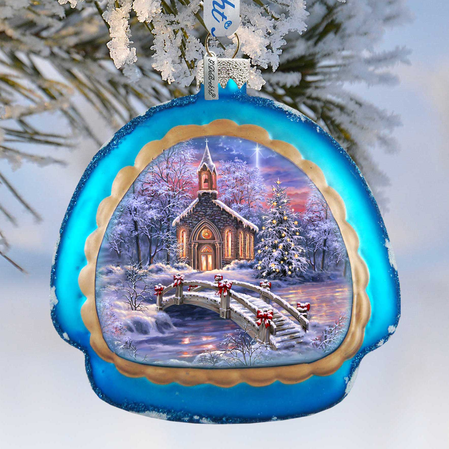 O Come Emmanuel Rainbow Glass Christmas Ornament by D. Gelsinger - Nativity Holiday Decor - 756-026-DG