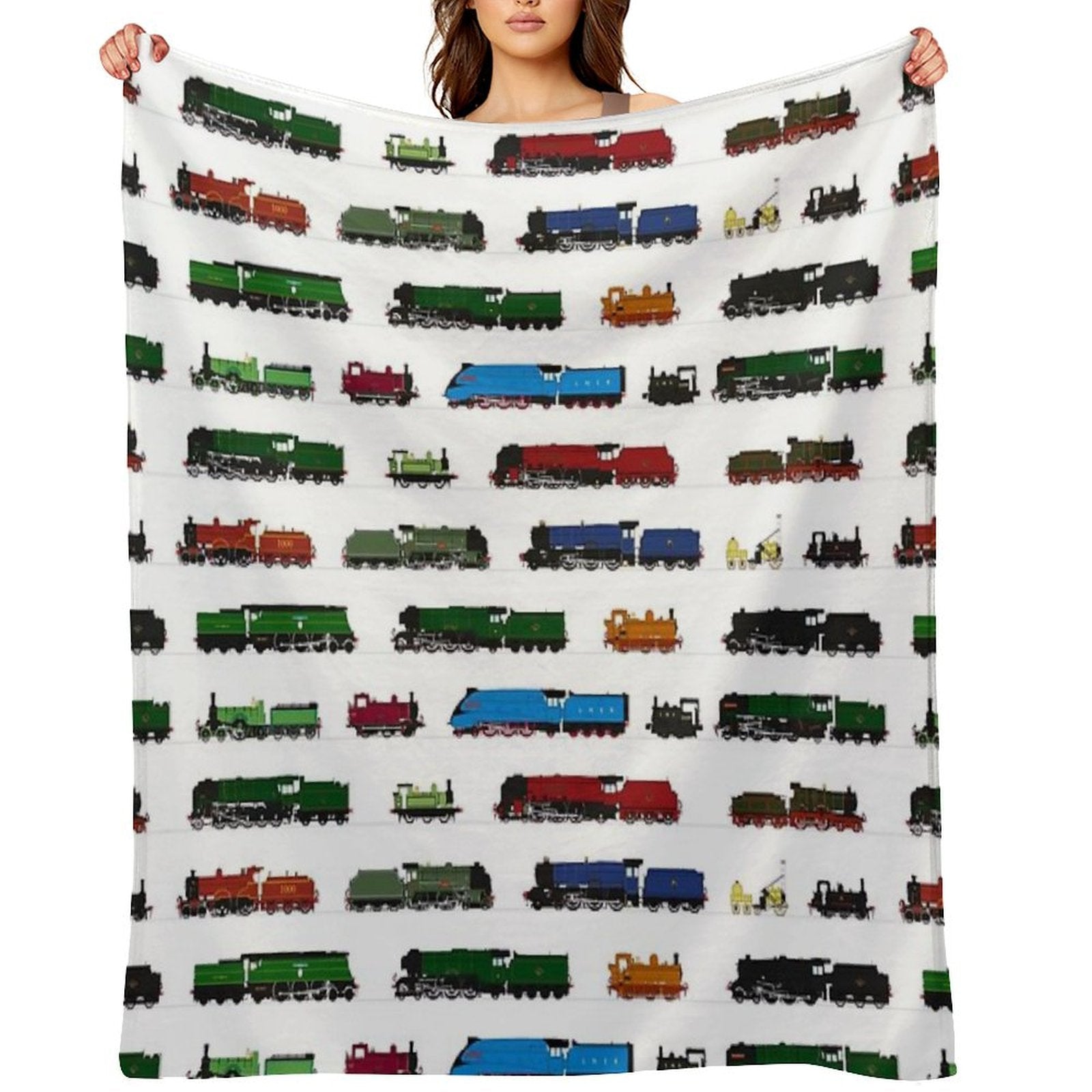 Iconic British Steam Trains Throw Blanket