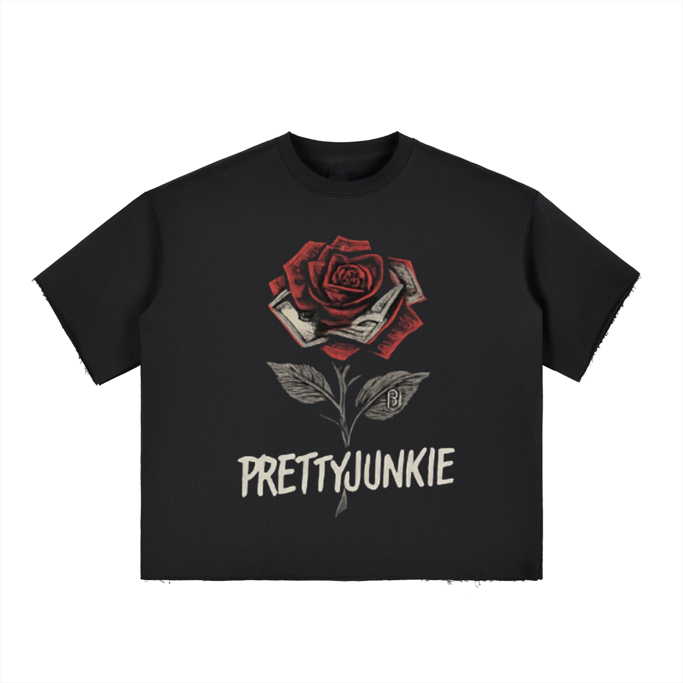 PrettyJunkie rJS Half-Sleeve Raw-Edge T-Shirt
