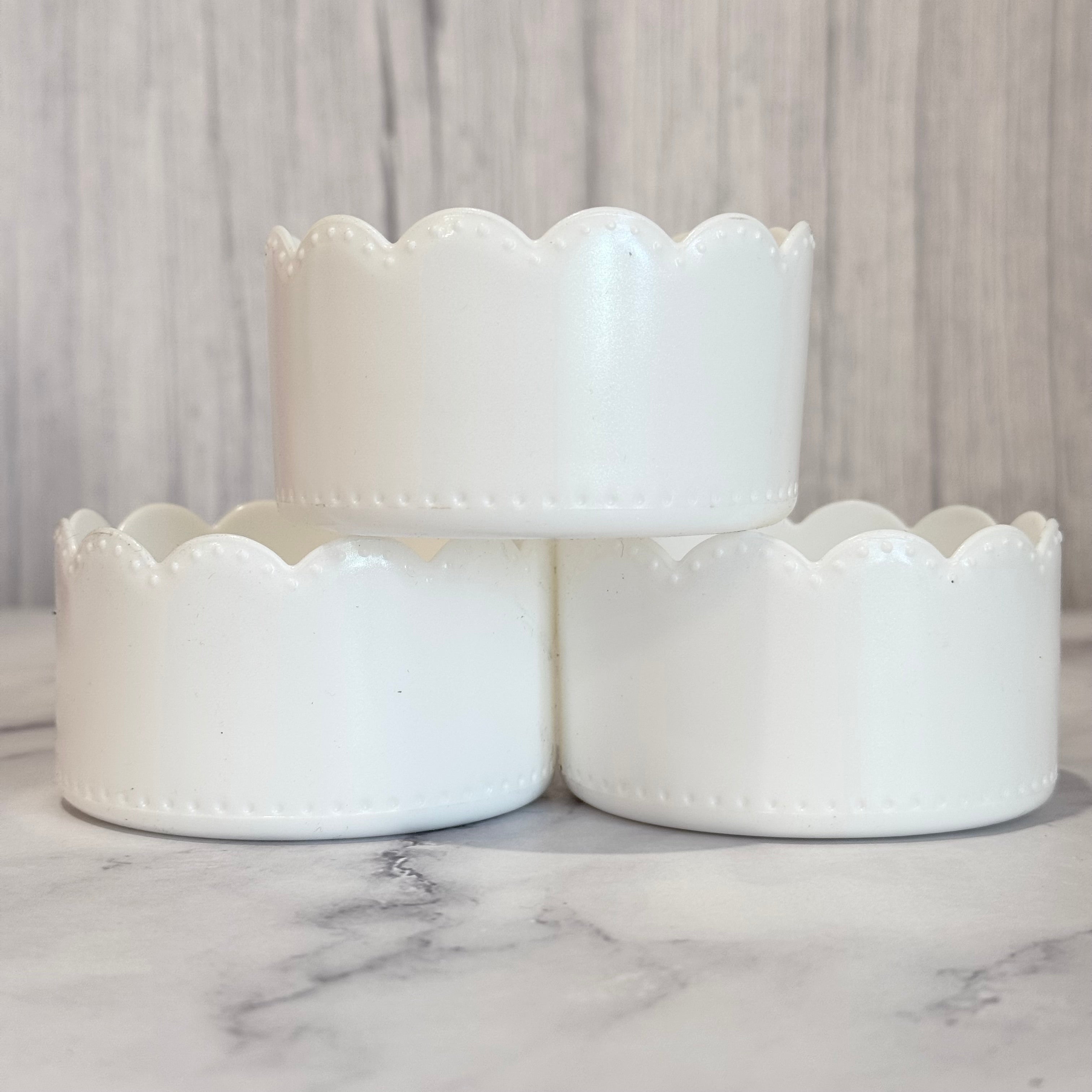 White Shimmer Scallop Tumbler Boot