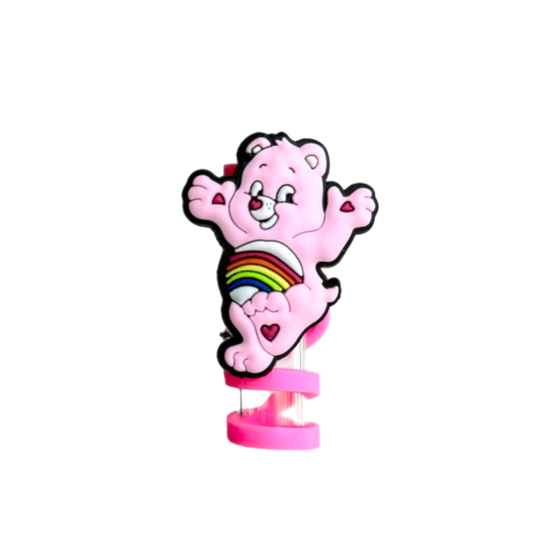 PINK BEAR STRAW TOPPER