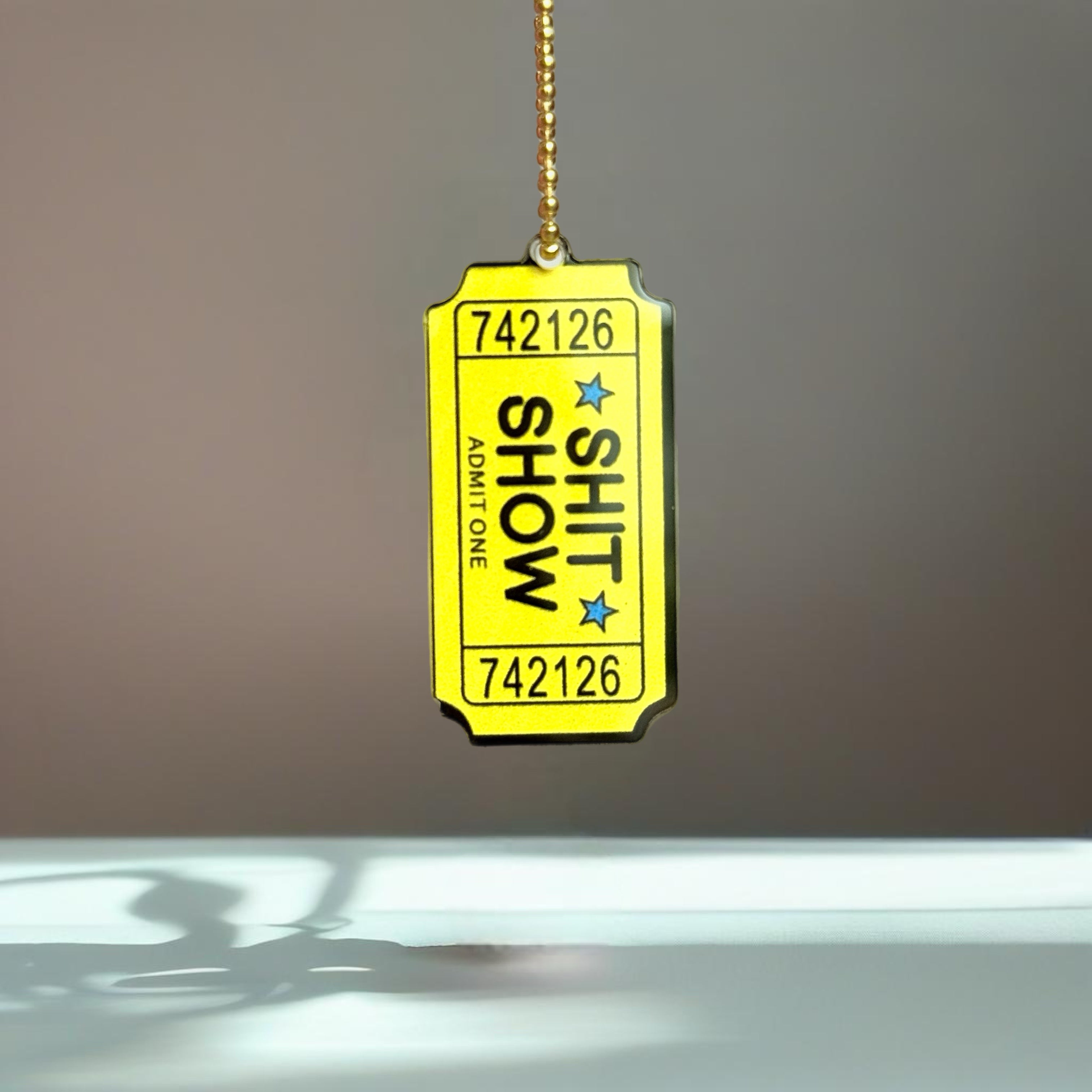 Ticket to the Shit Show Charm - Tumbler Handle Charm