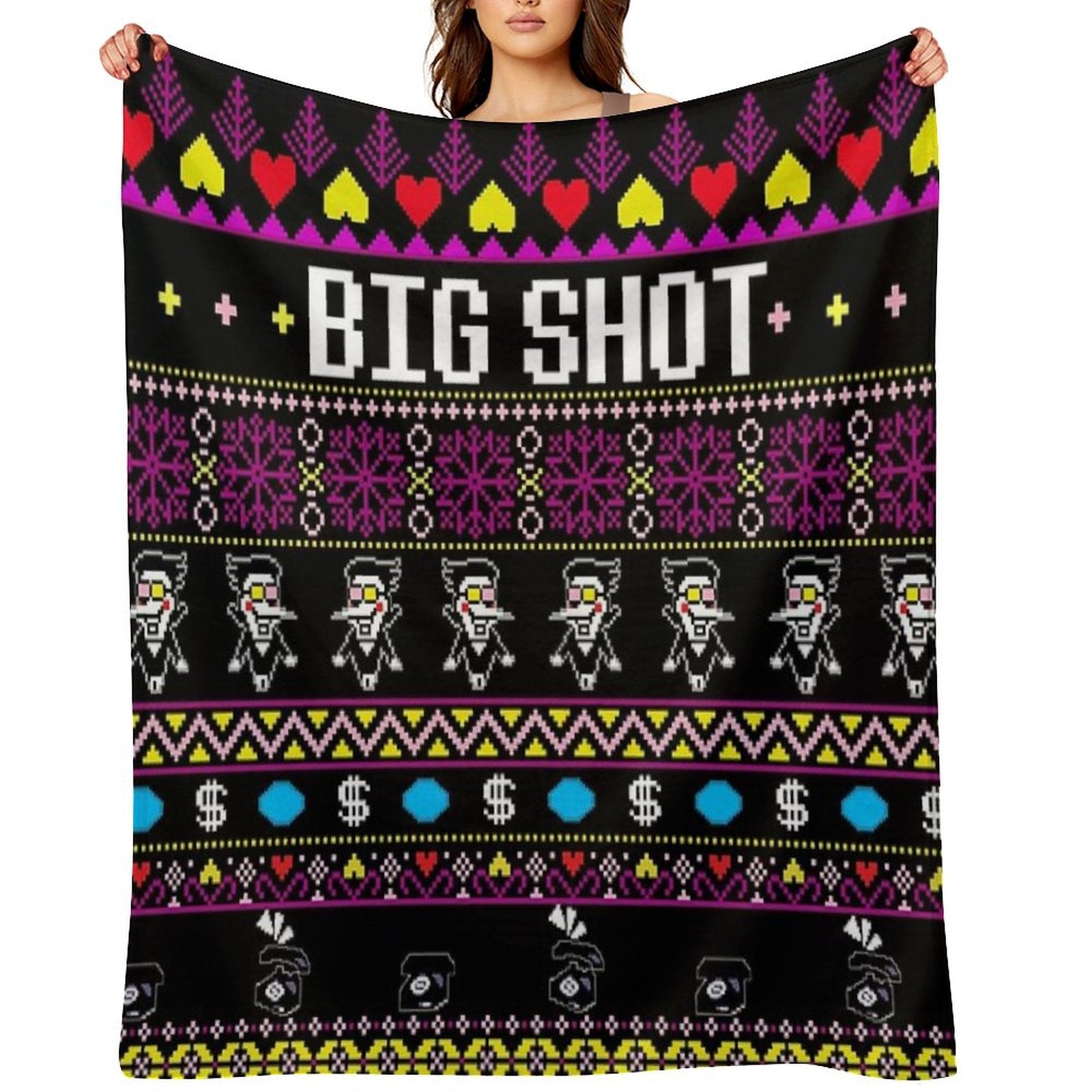 Spamton&amp;#39;s BIG SHOT Kromer Krismas Throw Blanket