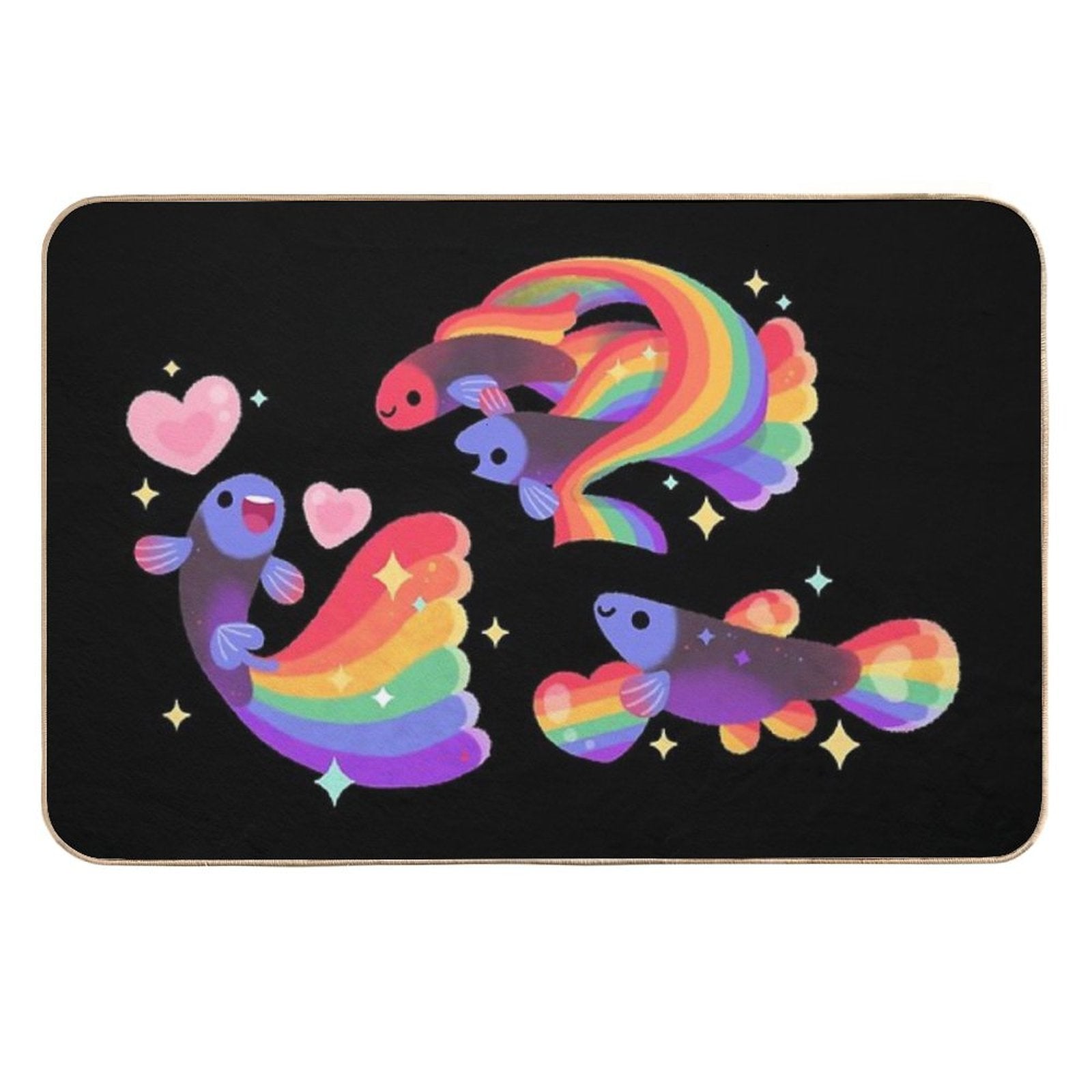 Rainbow Guppy 5  Pet-Safe Bath Mat