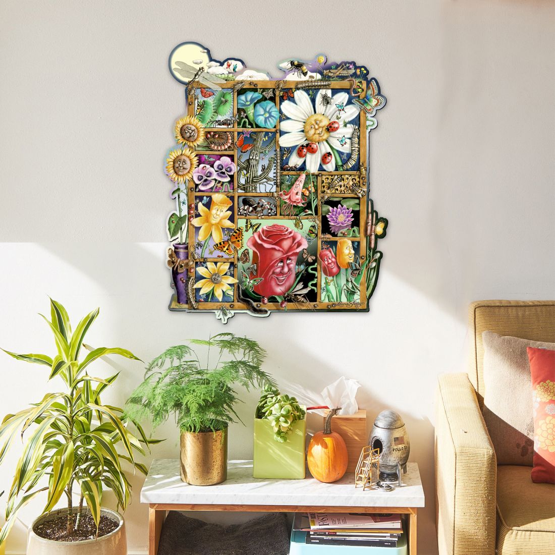 Bugs &amp;amp; Blossoms Whimsical Wall Art by Laura Seeley - Love Family Kids Decor - 8513002-LS