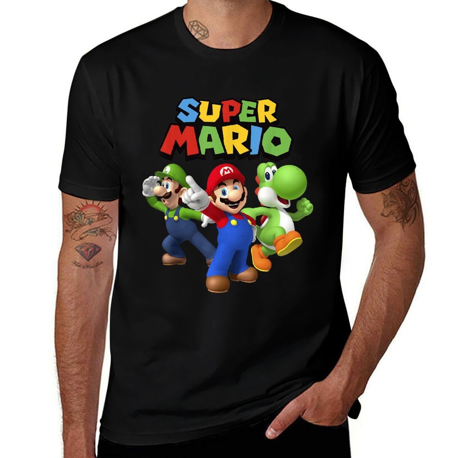 Super Mario Luigi Mario And Yoshi Group Shot  Versatile T-Shirt