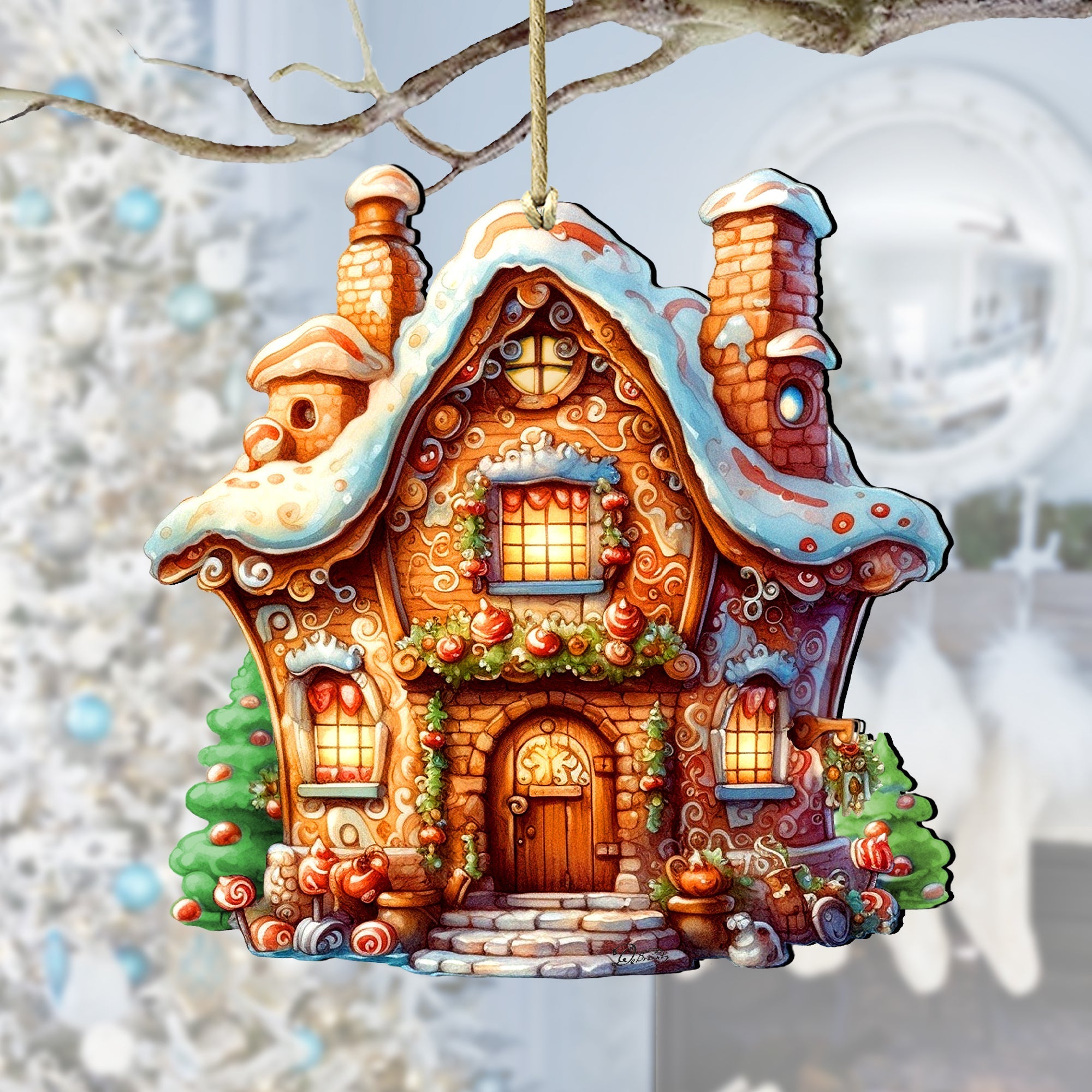 Fairy Tale House Wooden Ornaments by G. Debrekht - Christmas Decor - 8100191-1