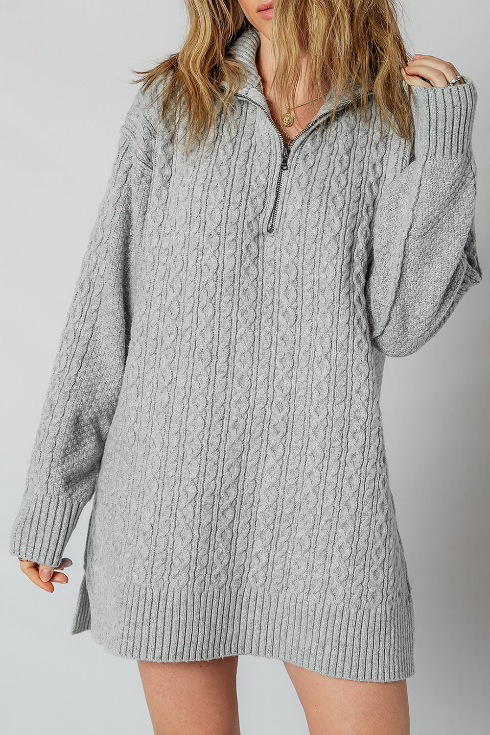 Sofia Ribbed Trim Loose Sweater