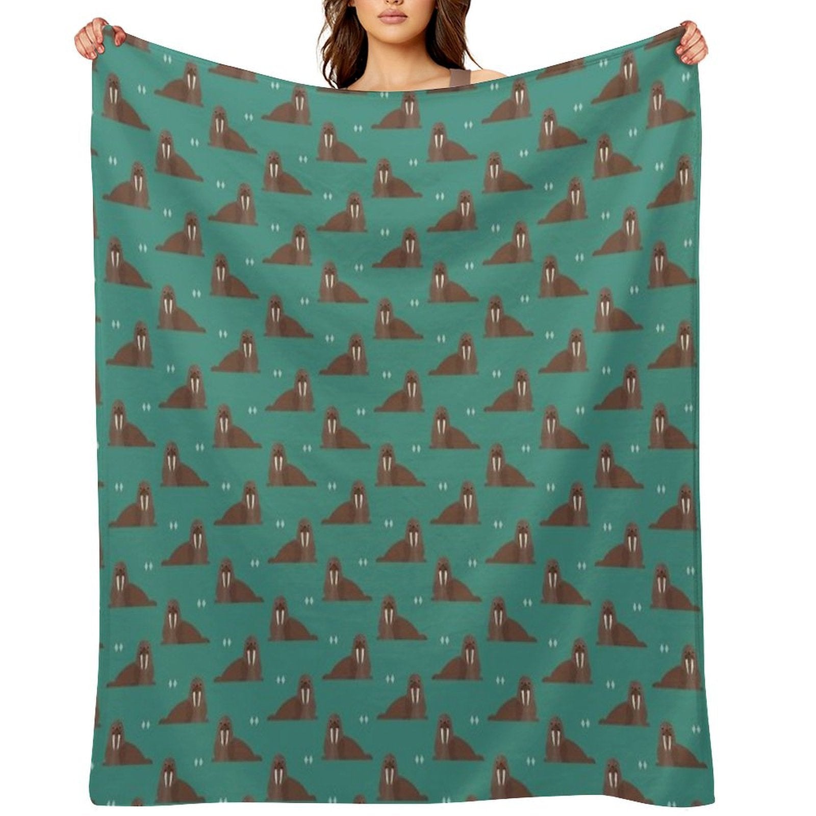 Walrus Party Throw Blanket