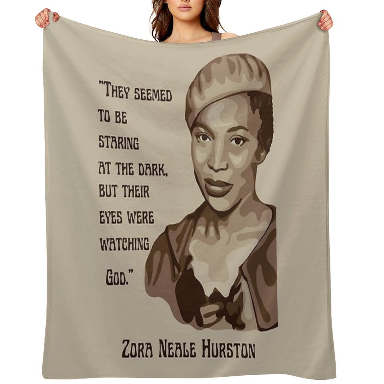 Zora Neale Hurston Portrait And Quote Throw Blanket