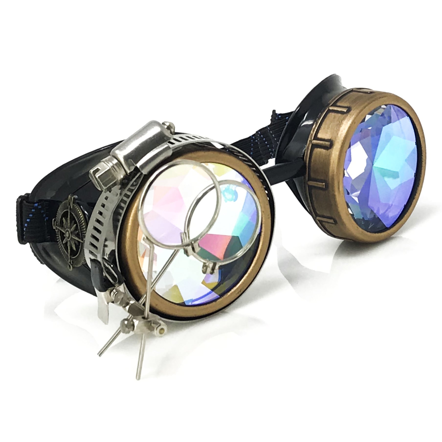 Steampunk Goggles with magnifying loupes kaleidoscope lenses