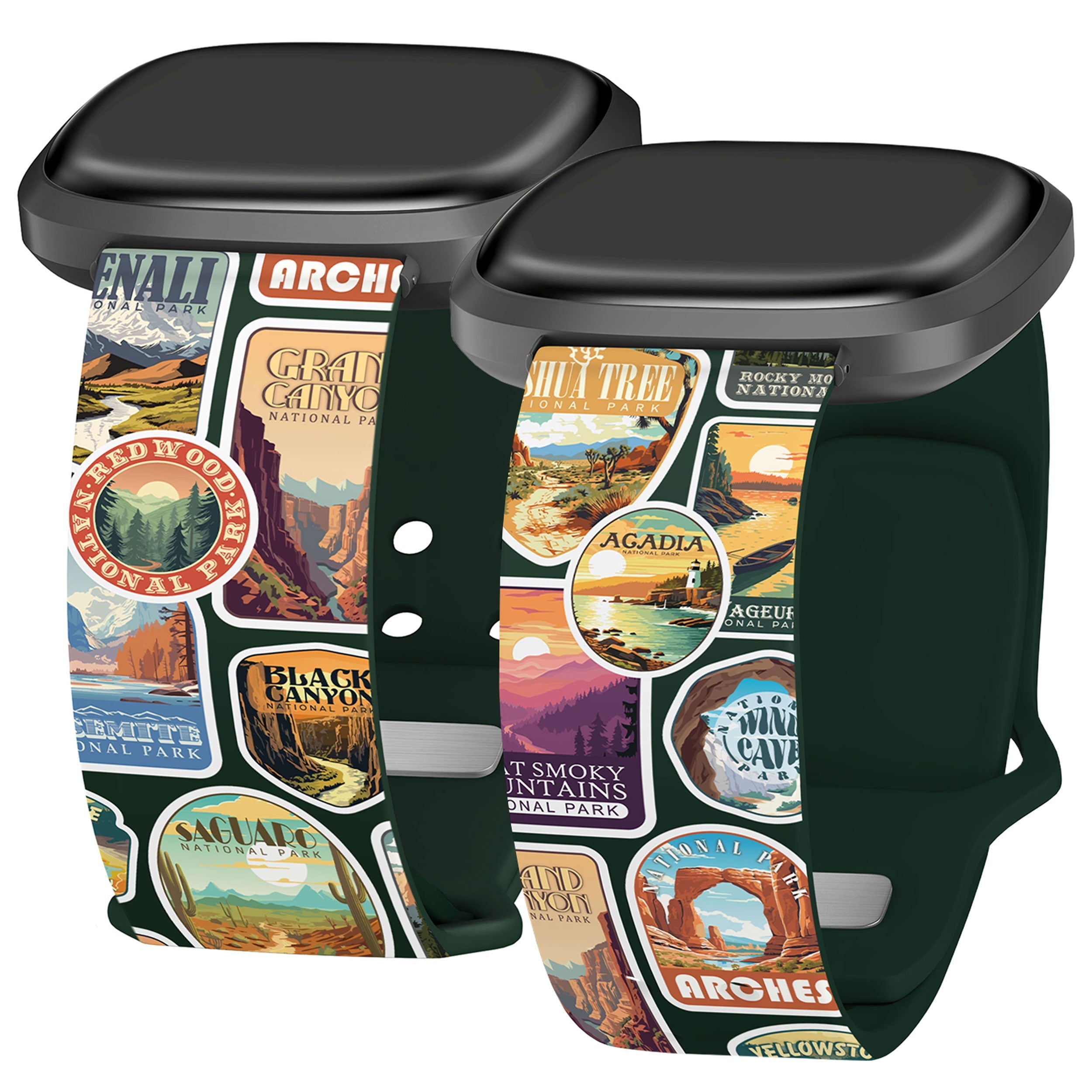 National Parks Stickers HD Fitbit Versa 3 &amp;amp; Sense 1 Watch Band