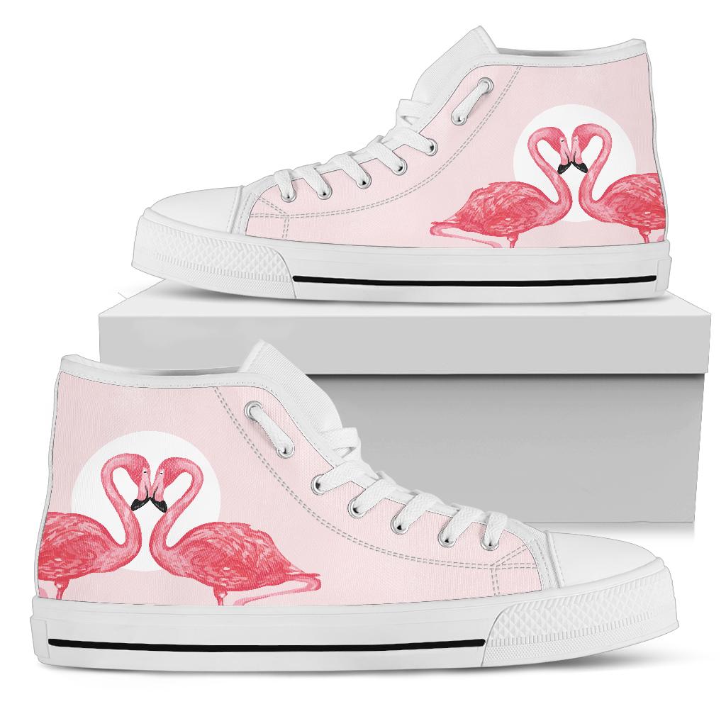 Pink Flamingo Love High Top Shoes