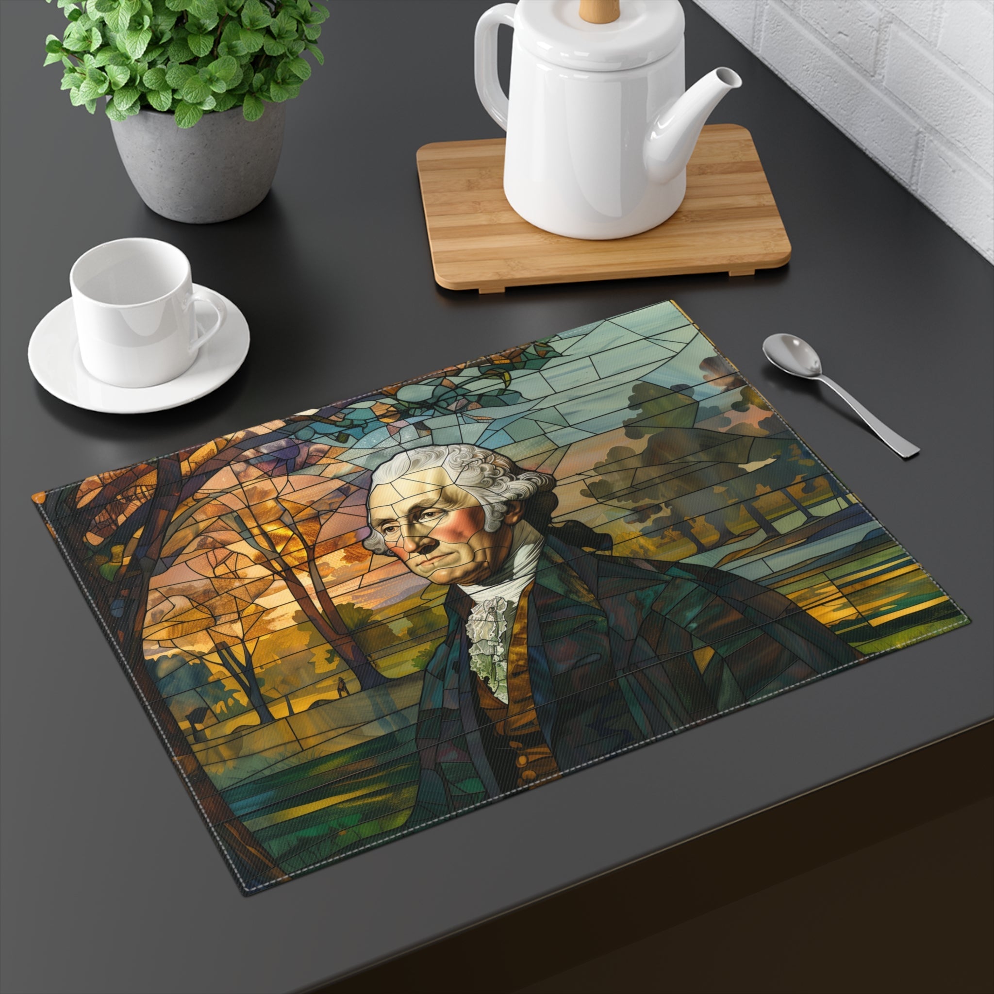 Stained Glass George Washington Placemat, 1pc