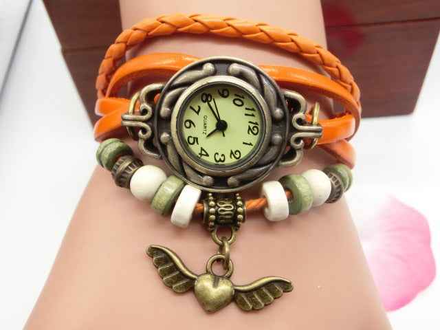 Vintage Heart Bracelet Watch - Casual Flying Pendant Timepiece