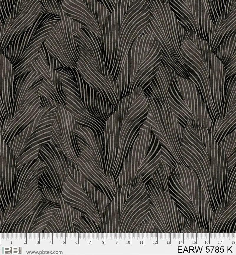 108&amp;quot; Earth Tones Black Leaf Cotton Wideback Fabric per yard