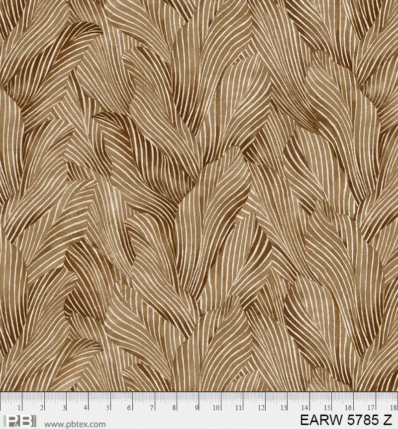 108&amp;quot; Earth Tones Brown Leaf Cotton Wideback Fabric per yard