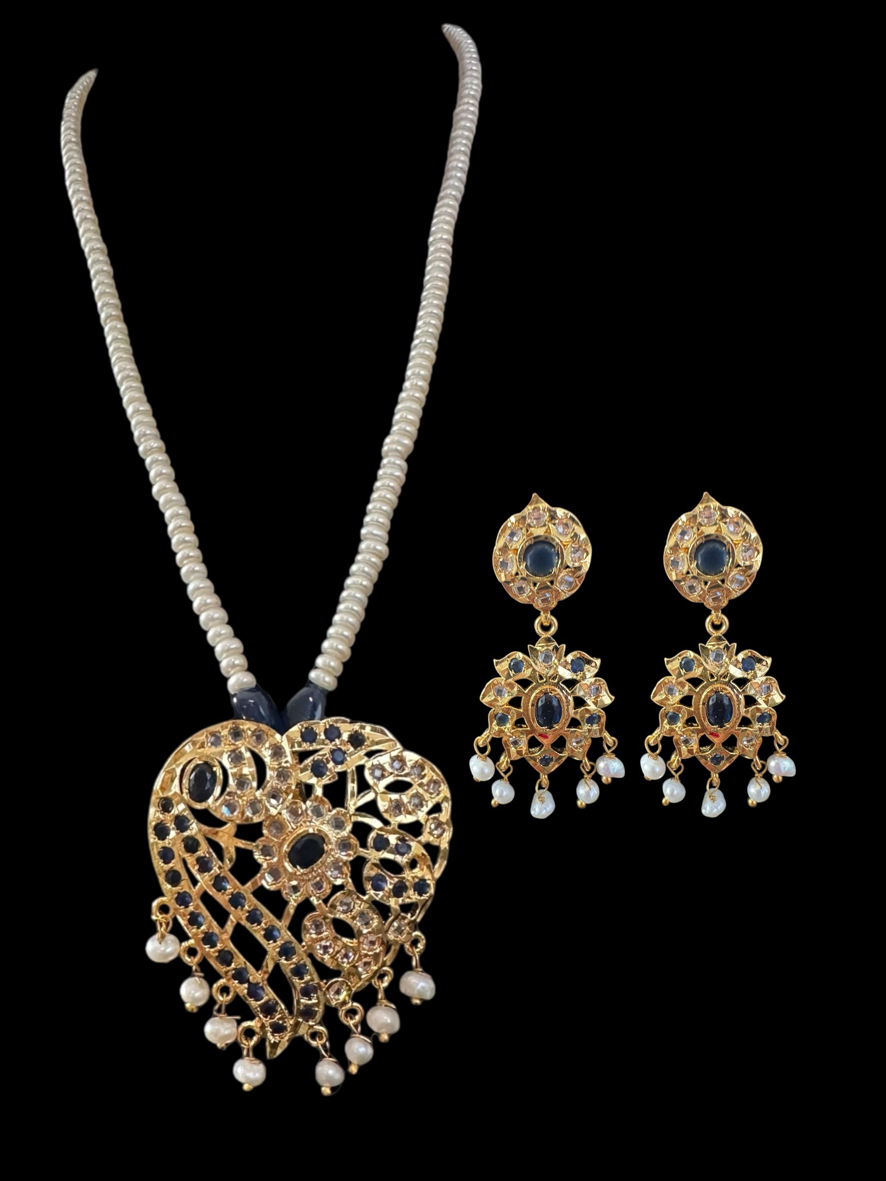 PS556 Akriti long pendant  with earrings ( READY TO SHIP )