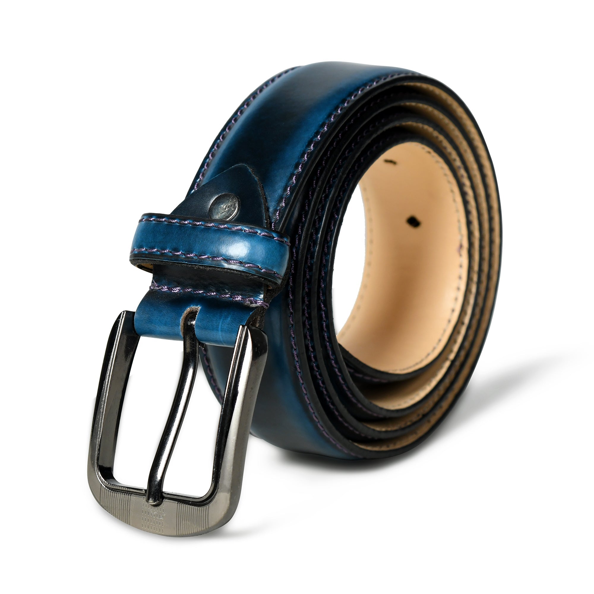 Eclipse Blue Leather Belt