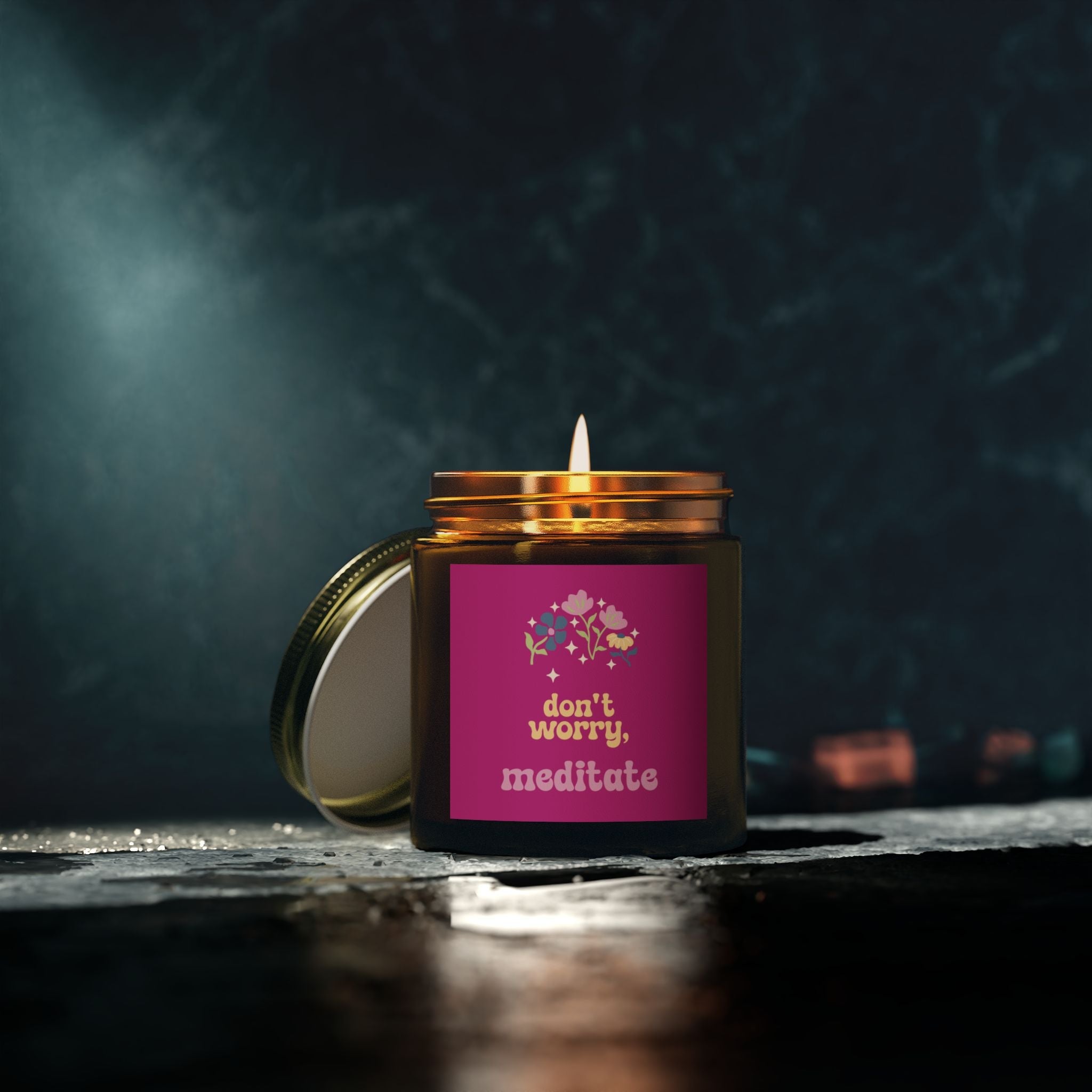 Don't worry, meditate Candle