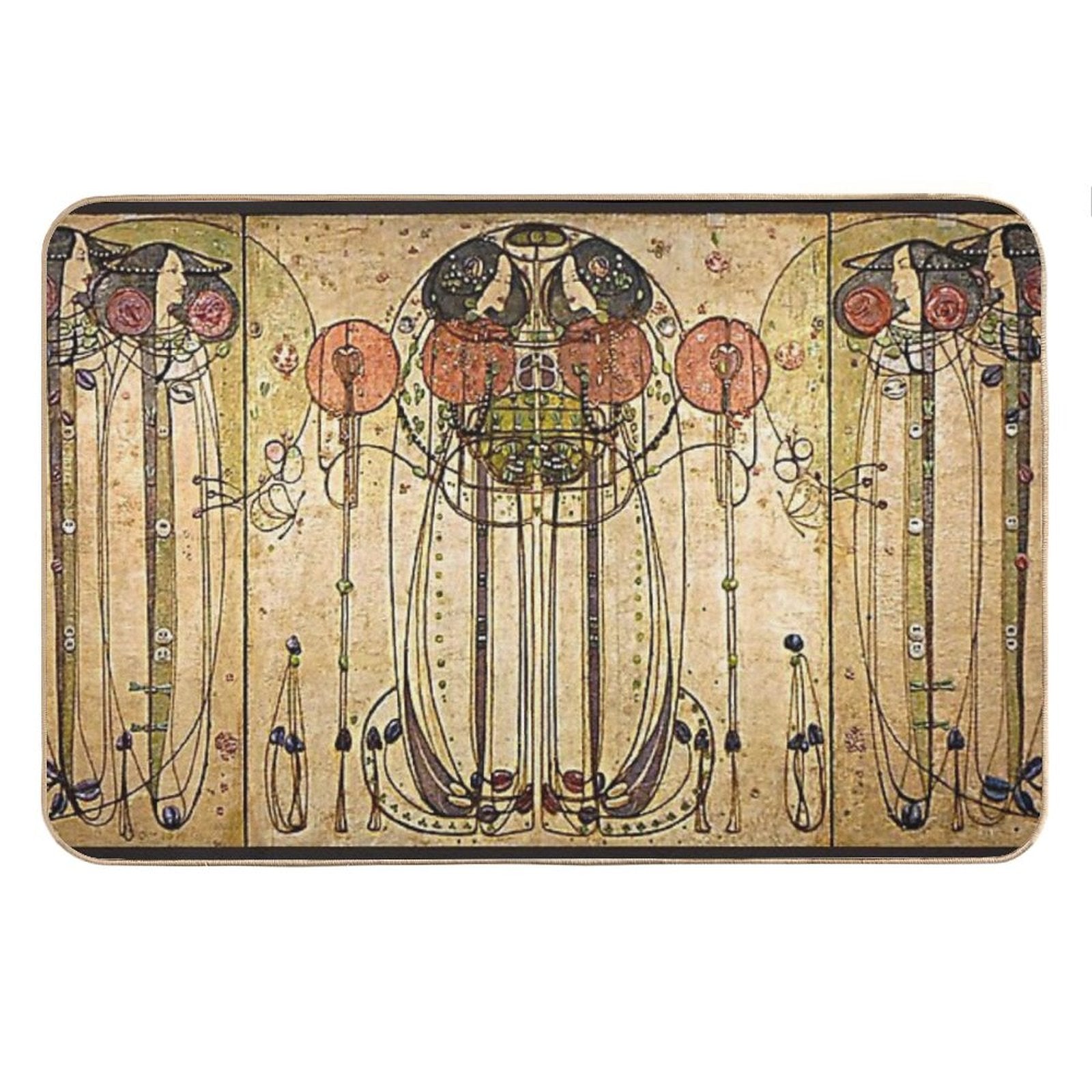 Art Nouveau Charles Mackintosh The Wassail Bath Mat