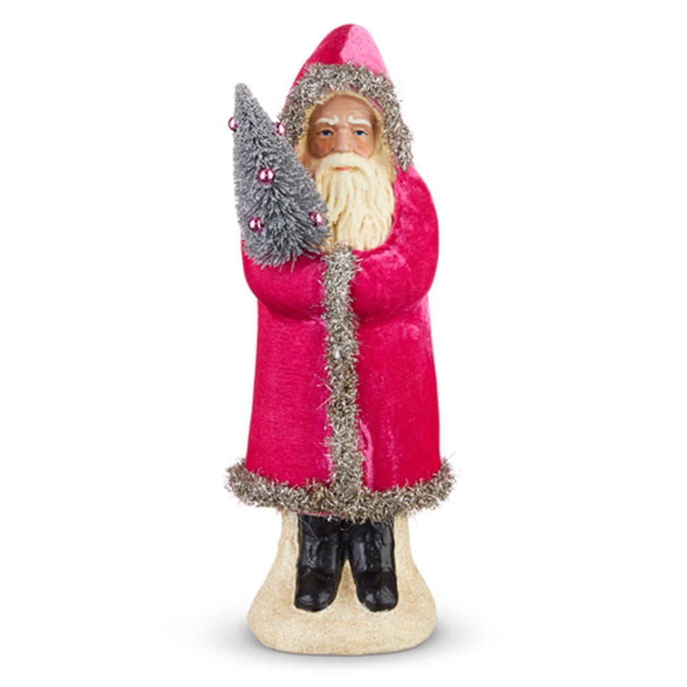 12&amp;quot; Pink Velvet Belsnickel Santa Figure