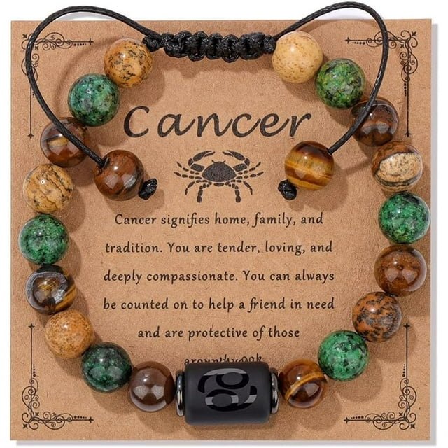 12 Zodiac Sign Constellation Braided Bracelet Virgo Leo Charm Bracelets For Women Men Tiger Eye Stone Bangles Friend Jewelry